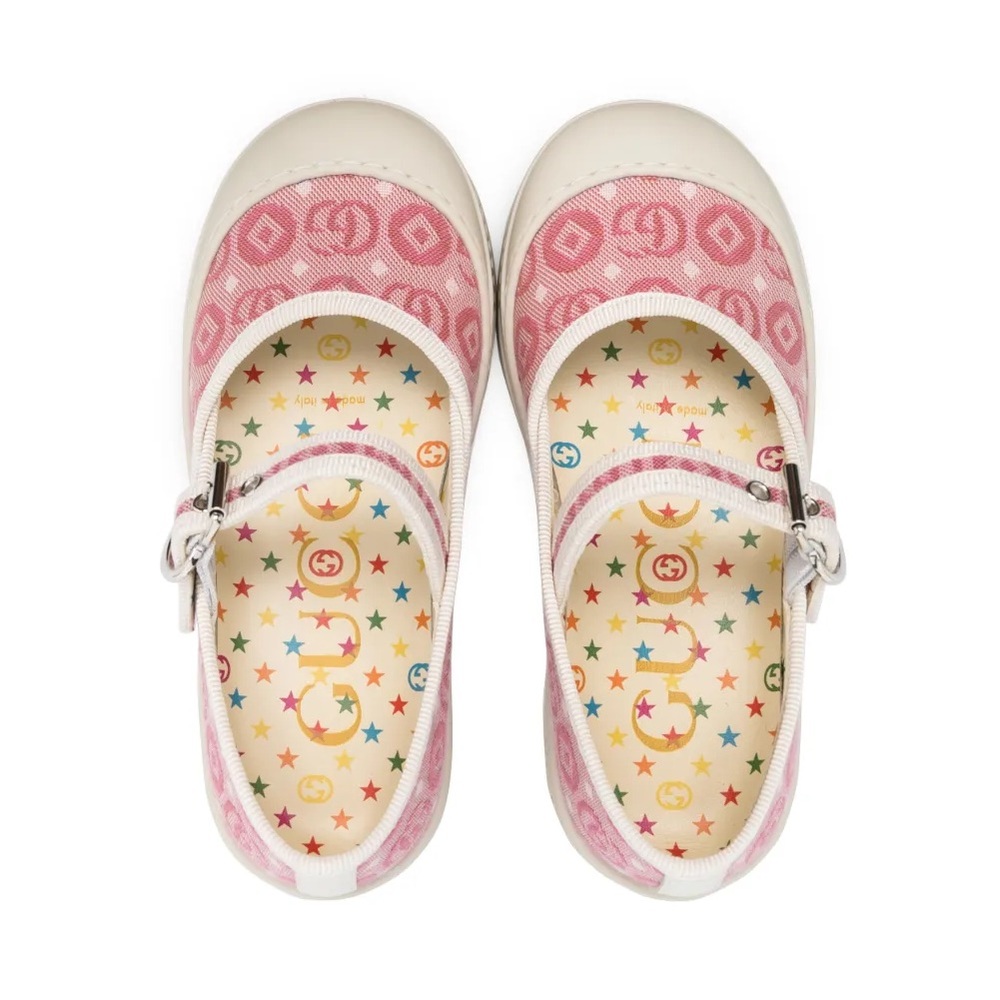Gucci Kids Pink and White Dress Shoes